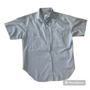 Vintage Light Blue Cotton Corps by Ship ‘N Shore Short-Sleeved Blouse